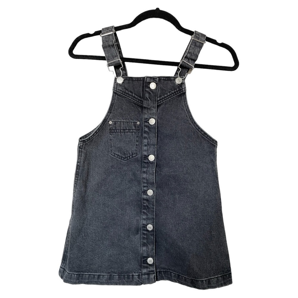 Zara Girls Washed Black Denim Overskirt Size 9 134 cm